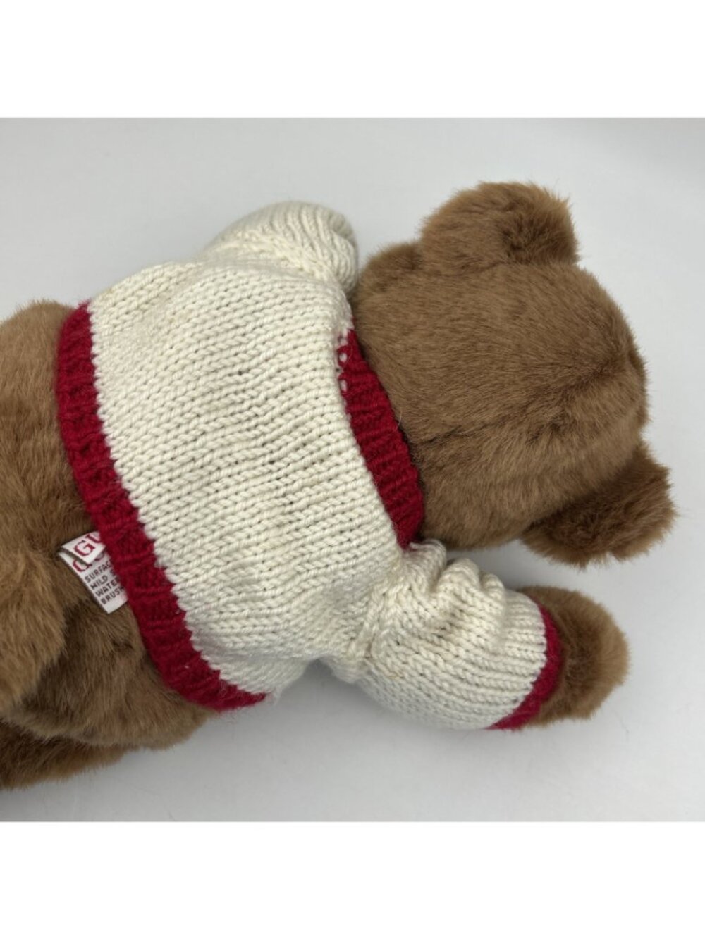 GUND vintage 1999 LOVEY BEAR Heart Sweater Felt Hearts 13 Inch Brown Plush 1085 - Picture 15 of 16